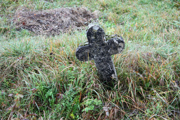 Stone cemetery cross