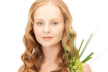 Naklejka premium woman with green sprout