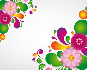 Gift card. Floral design background.