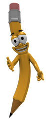 mascotte crayon qui tend la main © Akil