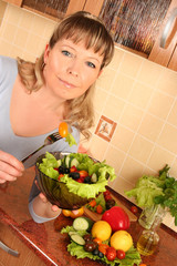 woman is cooking