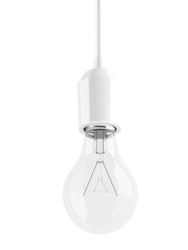glass transparent light bulb on white background