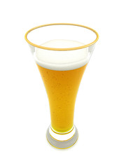 Isolated glass of beer