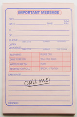 Important Message Call Me memo pad