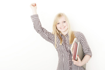 Obraz premium hübsche schülerin freut sich