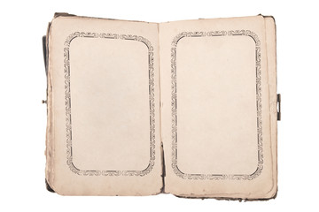 old open book with blank pages