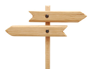wooden arrows road sign
