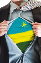 Rwanda flag on shirt