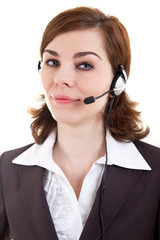 Frau mit Headset