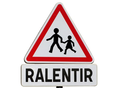 Panneau de danger ' Ralentir Enfants '