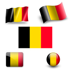 Fototapeta premium belgium flag icon set