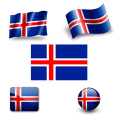 iceland flag icon set