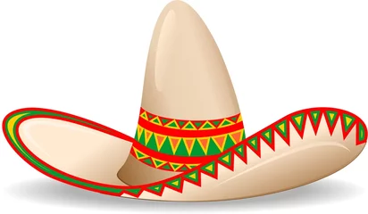 Crédence de cuisine en verre imprimé Dessiner Sombrero Messico Cappello-chapeau mexicain-vecteur