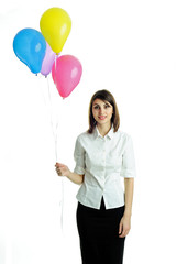 Young woman with balloons