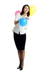 Young woman with balloons