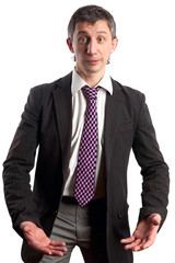 Portrait of surprised and indignant businessman