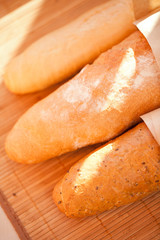 Italian baguettes on the table