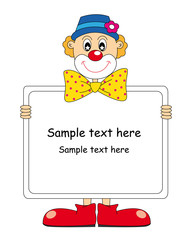Funny clown. Vector art-illustration on a white background.