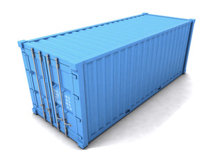 3d Blue cargo container