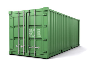 3d Green shipping container