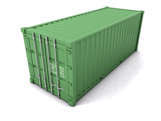 3d Green cargo container