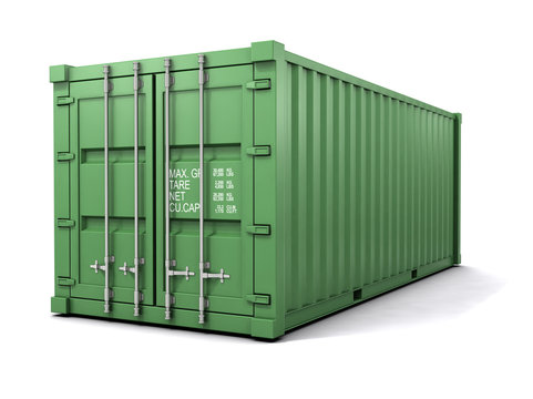 3d Green Shipping Container