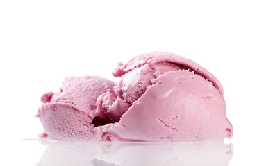 Scoop of strawberry ice cream