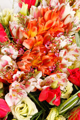 beautiful flowers in the basket