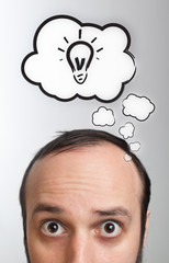 man with Speech Bubbles over his head