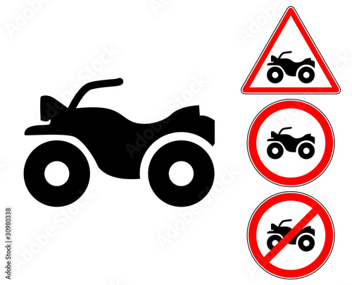  Quad Pictogram Warning And Prohibition Signs Fichier Vectoriel Libre De Droits Sur La Banque D 
