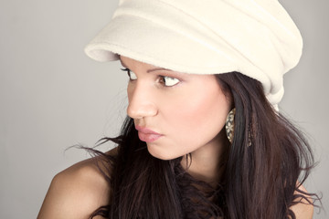 Luxury Young Woman with cap