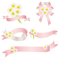 white daisy with ribbon