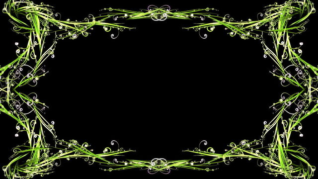 Stylish green swirls frame, Alpha