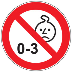 Zeichen Nicht f&uuml;r Kinder unter drei Jahren geeignet