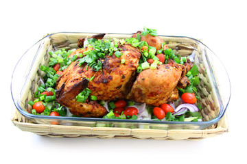 Grilled whole chicken