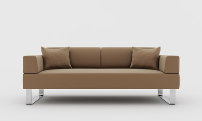 Biege modern sofa isolated