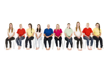 Group of Young women on chairs