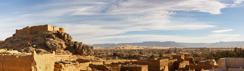 City of Ghat, Akakus (Acacus) Mountains, Sahara, Libya - obrazy, fototapety, plakaty