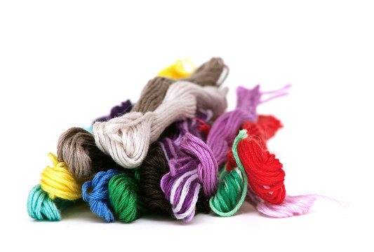 multicolored cotton threads