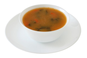 spinach soup in a bowl