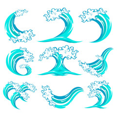 Fototapeta na wymiar Set of Wave Symbol