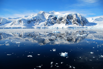 view over blue sea towards antarctica