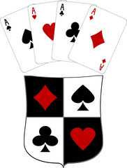 shield and four aces