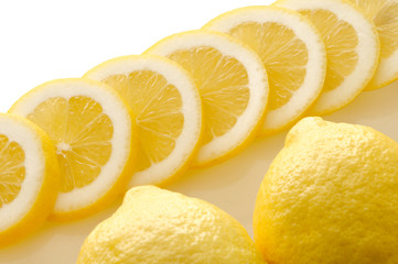 lemon slices on white background - 30990171