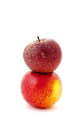 couple of fresh apples in studio