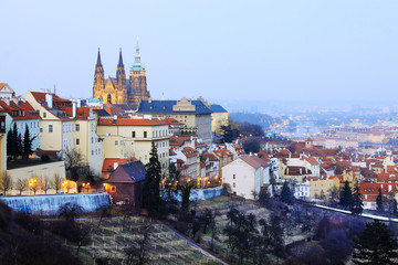 Obraz premium Prague gothic Castle after Sunset, Czech Republic