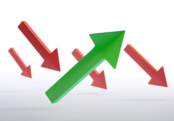 Green and red arrows