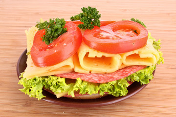 Sandwich  on wooden table