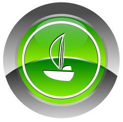 Sailboat glossy icon