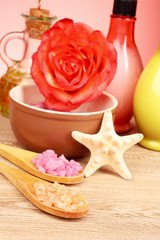 Bath aromatic salt, rose, soap